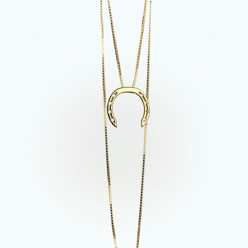 Gold plated downfacing horsehoe necklace