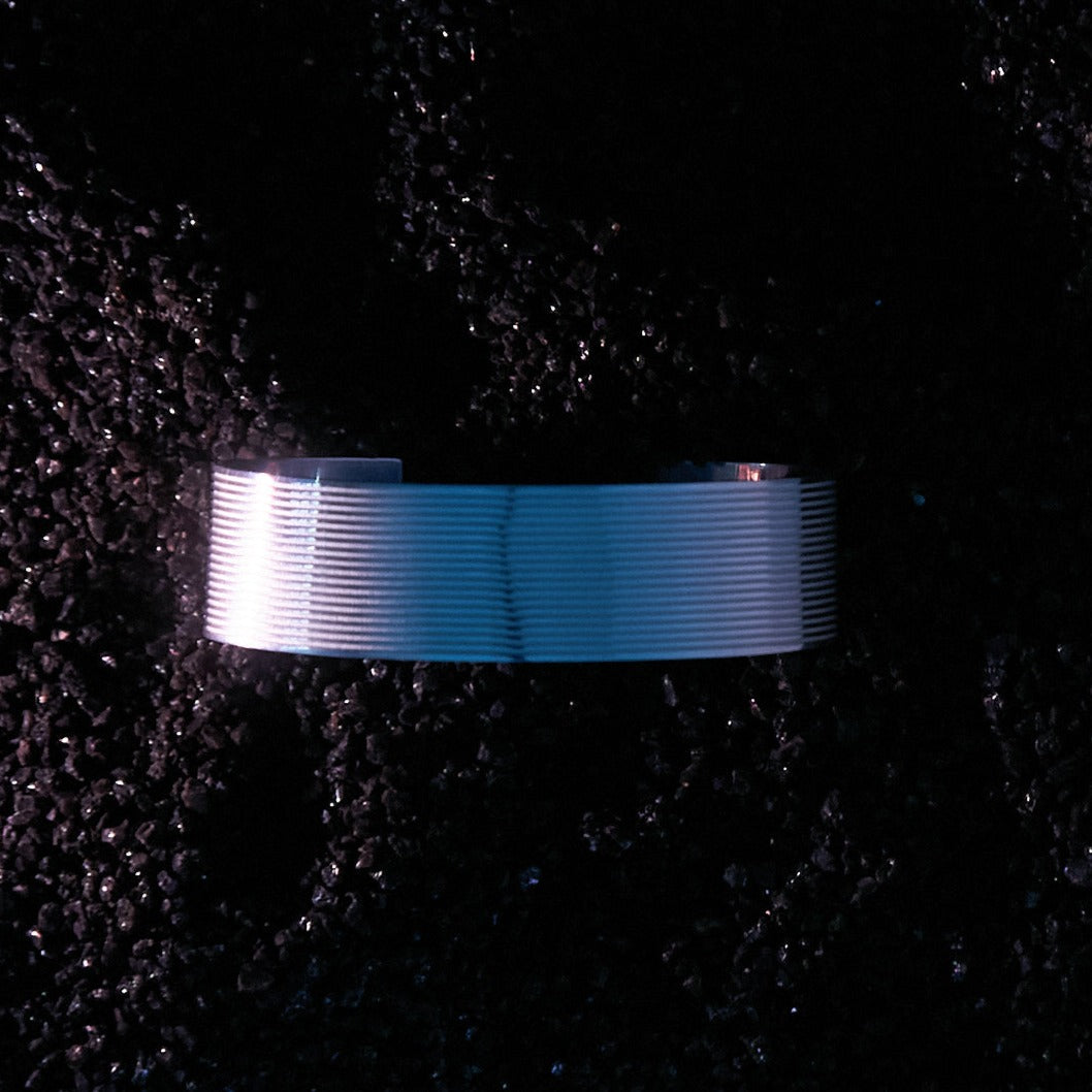 Bracelet with straight, repeating engraved lines - Wide